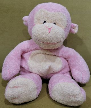 Rare Ty Pluffies Dangles The Pink Monkey Plush Retired Sewn Eyes Stuffed Animal