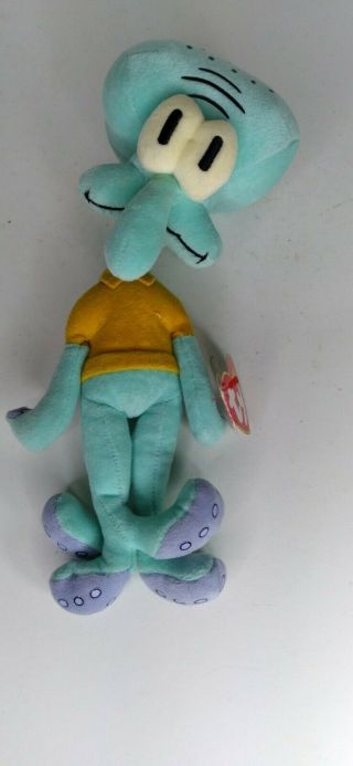 2004 Ty Beanie Baby Squidward Tentacles From Spongebob Squarepants W/ Tags