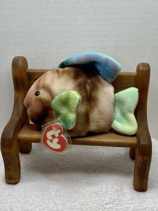 Ty Beanie Baby Coral The Fish With Tag Retired White Tush Rare Dob: 1995