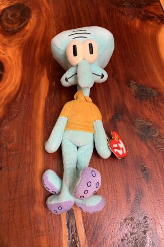 2004 Ty Beanie Baby - Squidward Tentacles Of Spongebob Squarepants With Tags
