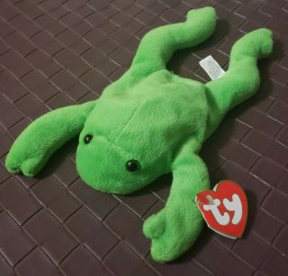 Vintage Ty Beanie Babies Legs The Frog 3rd Generation Hang 1st Tush Tag 1993 Vtg