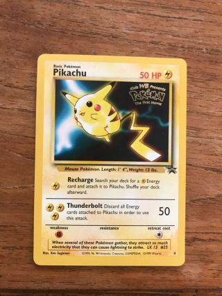 Pikachu 4 Wb Gold Stamped Black Star Promo The First Movie Pokemon Card