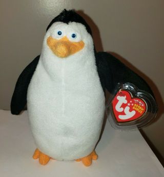 Ty Beanie Baby - Rico The Penguin (7 Inch) (penguins Of Madagascar Movie) Mwmt