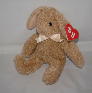 Retired Nwt Ty Baby Curly Bunny 1st Gen Tan Stuffed 11 " Plush Toy 1992 8025