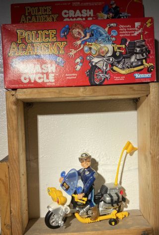 Vtg 1989 Police Academy Crash Cycle Motorcycle And Tackleberry.