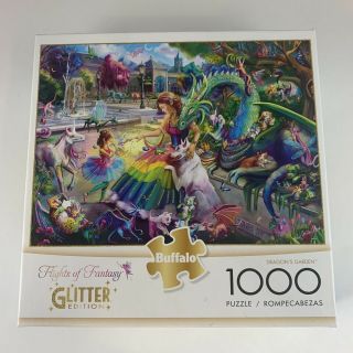Buffalo Games Flights Of Fantasy ‘dragon’s Garden’ Glitter Edition 1000 Piece