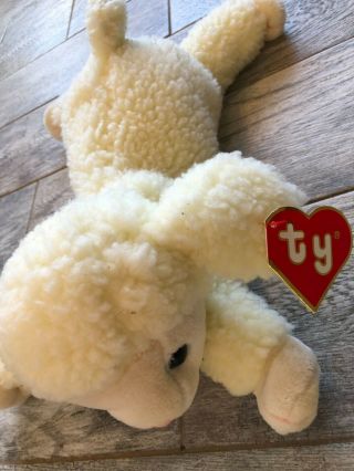 NWT Ty Beanie Buddy Stuffed Plush Lovie Lamb Animal 1997 Retired Baby Vintage 3