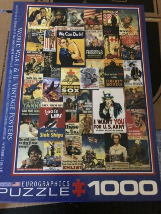 1000 Pc.  “world War 1&2 Vintage Posters” Jigsaw Puzzle