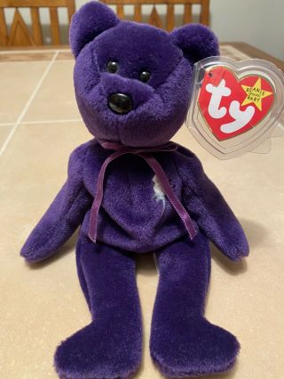 Rare 1997 Princess Diana Ty Beanie Babies,  Baby With Pvc Pellets