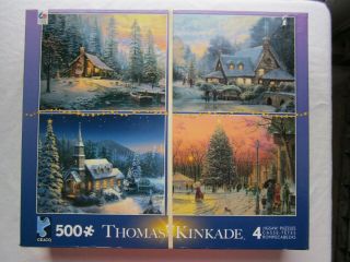 Ceaco Thomas Kinkade 4 Christmas 500 Piece Puzzles - Complete