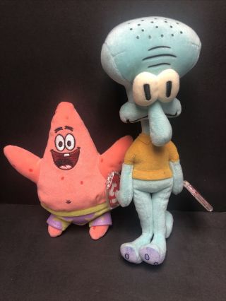 Ty Beanie Babies Squidward Tentacles And Patrick Star