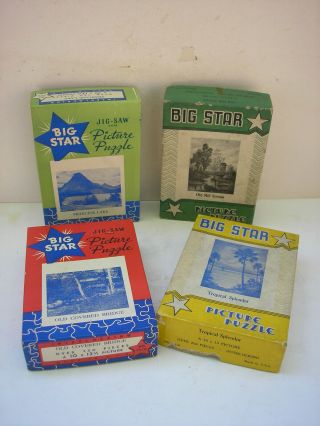 Vintage Big Star Jig - Saw Puzzles (set 4) Complete