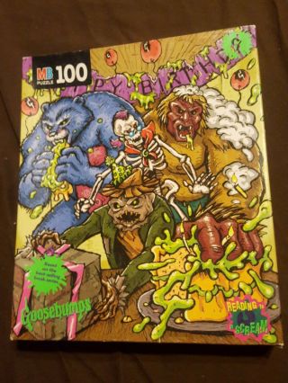Happy Birthday Goosebumps Jigsaw Puzzle Mb 100 Piece Complete 1997 Z1