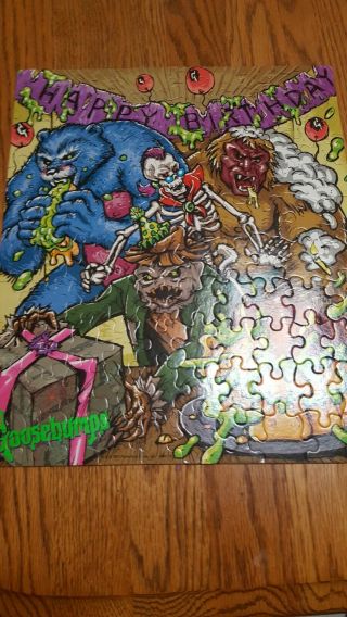 Happy Birthday Goosebumps Jigsaw Puzzle MB 100 Piece Complete 1997 Z1 2