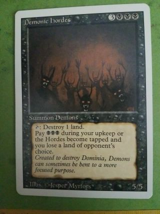 Demonic Hordes Mtg Magic The Gathering Card
