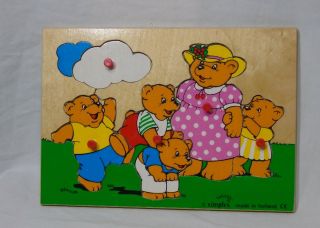 Simplex Puzzle Holland - Bears - Vintage - Wooden