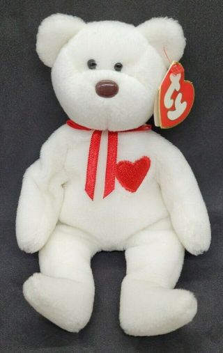 Ty 1993 Valentino The Bear Beanie Baby 3rd/2nd - With Tags