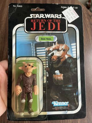 Kenner 1983 Ree - Yees Moc Vintage Star Wars Rotj 77 Back Jedi Carded