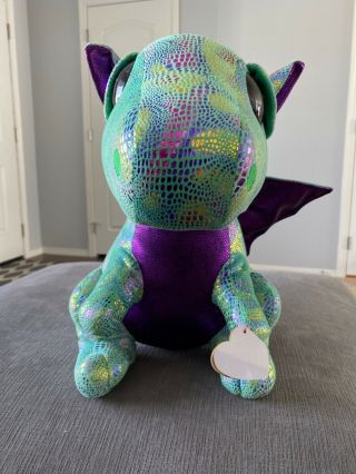 Ty Beanie Boos - Cinder The Dragon (large Size - 17 Inch) - Mwmts Boo Toy