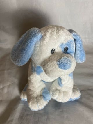 2010 Ty Pluffies Baby Pups Blue Puppy Dog Plush Stuffed Animal Toy Blue & White