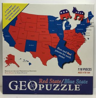 Geo Puzzle Duplicate Red And Blue States Election Puzzle Track Results For 2020