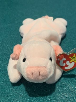 Ty Beanie Baby,  " Squealer " 1993,  Retired,  Many Errors,  Pvc Pellets,  Style 4005