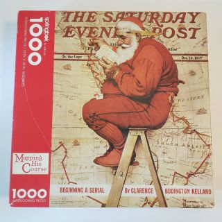 Springbok 1000 Piece The Saturday Evening Post Santa Norman Rockwell - Complete