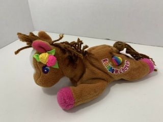 Lisa Frank Rainbow Chaser Horse Vintage Plush Beanbag Beanie Toy 1998 Stuffins