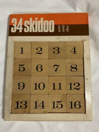 Vintage 34 Skidoo Magic Square Puzzle Brain Teaser Made In U.  S.  A 1971