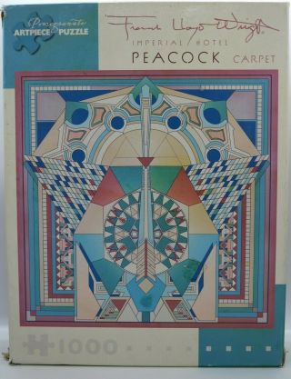 Frank Lloyd Wright Imperial Hotel Peacock Carpet 1000 Piece Puzzle Read Descript