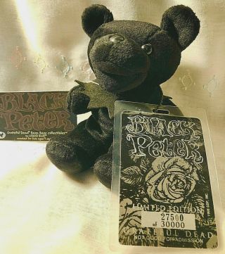 Grateful Dead Bean Bear Black Peter Limited Edition 27500 Of 30000 From 1998