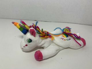 Lisa Frank Markie Rainbow Unicorn Vintage Plush Beanbag Beanie Toy 1998 Stuffins