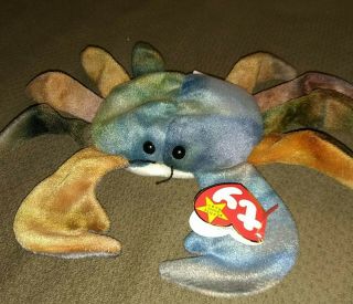 Rare Claude The Crab Ty Beanie Baby With 1996 With Tags