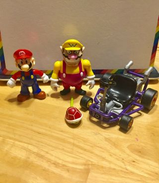 2000 Toy Biz Nintendo Mario Kart 64 Wario Action Figure And Cart