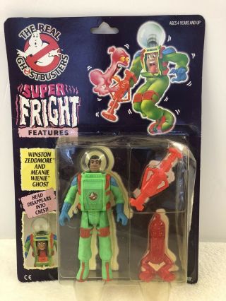 Vintage The Real Ghostbusters Winston Zeddmore Moc Fright Feature Kenner