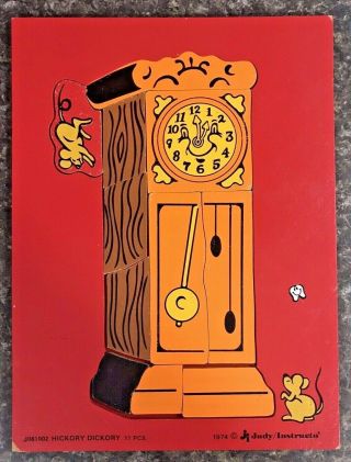 Vintage 1974 Judy Instructo 11 Piece Wooden Puzzle Hickory Dickory J061002