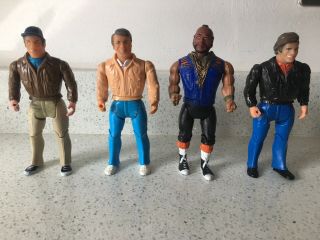 A - Team 6 Inch Figures Vintage 1983 Cannell Toys Set Of 4 Face Hannibal Mr T Murd