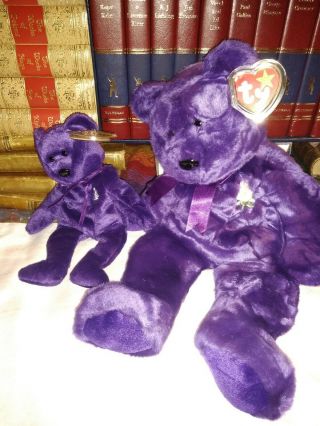 Ty Rare Princess Diana Beanie Buddy And Baby - With Tags - 1998