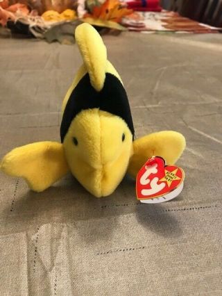Rare Ty 1995 Beanie Baby Bubbles - Pvc Pellets Style 4078 With Errors Retired