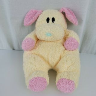 Ty Baby " Dogbaby " Dog Pillow Pal Rattle 1999 Yellow Pink Stuffed Plush Toy