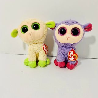 Lala & Lavender - Lamb Sheep Ty Beanie Boos - Complete With Tags