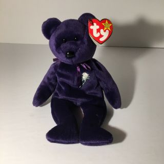 Very Rare 1st Edition Pvc Princess (diana) Memorial Bear 1997 Ty Beanie Baby