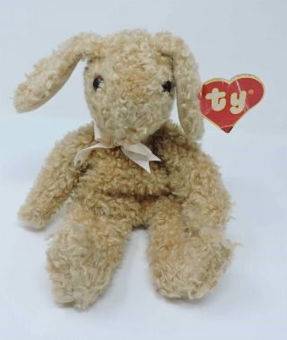 Ty Baby Curly Bunny Rabbit Classic Plush 2nd Gen Tan 11 " Soft Toy 1992 Korea