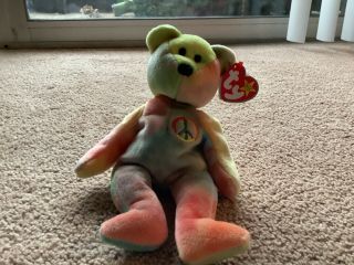 Ty Beanie Baby Peace The Bear - February 1,  1996
