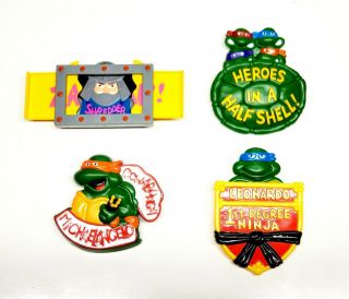 Vintage Tmnt Teenage Mutant Ninja Turtles 1989 Burger King Toy Badges