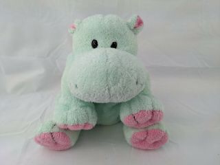 Ty Pluffies Green Hippo Plush 2002 6 " Stuffed Animal Toy