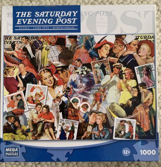 The Saturday Evening Post “romance” 1000 Piece Mega Brand Puzzles Euc
