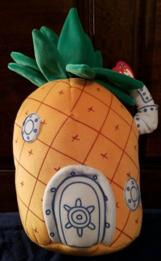Ty Spongebob Squarepants Pineapple Home House Beanie Buddy Plush 2004 12” W/tag