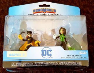 Dc Funko Heroworld Green Lantern & Batgirl 2 Pack.  Mimb Core Set Fs Series 8
