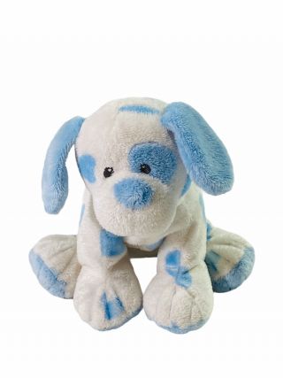 Ty Pluffies Baby Pups Plush White Puppy Dog With Blue Spots